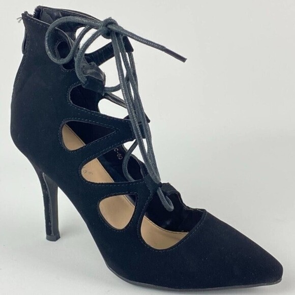 Top Moda Women's Lace Up High Heels Size 7 - Picture 2 of 9